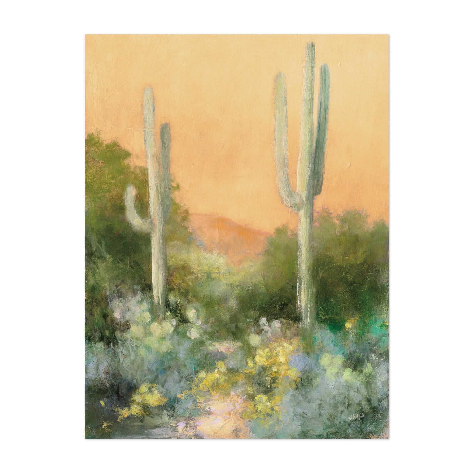 Saguaro Cactus Art Deco Nature Painting Original Cactus Painting 16 x 20 Inch Acrylic Painting Desert Painting Colorful Cactus Painting