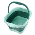 thumbnail image 1 of Baño de pies plegable, bañera de remojo de pies de 15 l/4 galones, bañera de remojo de pies con asa, lavabo de baño de remojo de pies para masajear puntos de acupuntura, remojo de pies de pedicura, tratamiento de spa en el hogar, lago azul Unique Bargains baños de pies, 1 of 7