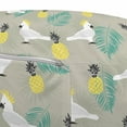 thumbnail image 3 of Yellow Bird Pouf Cover with Zipper, Tropical Pattern with Exotic Pineapples and Parrots, Soft Decorative Fabric Unstuffed Case, 30" W X 17.3" L, Dust Pastel Yellow, by Ambesonne, 3 of 5