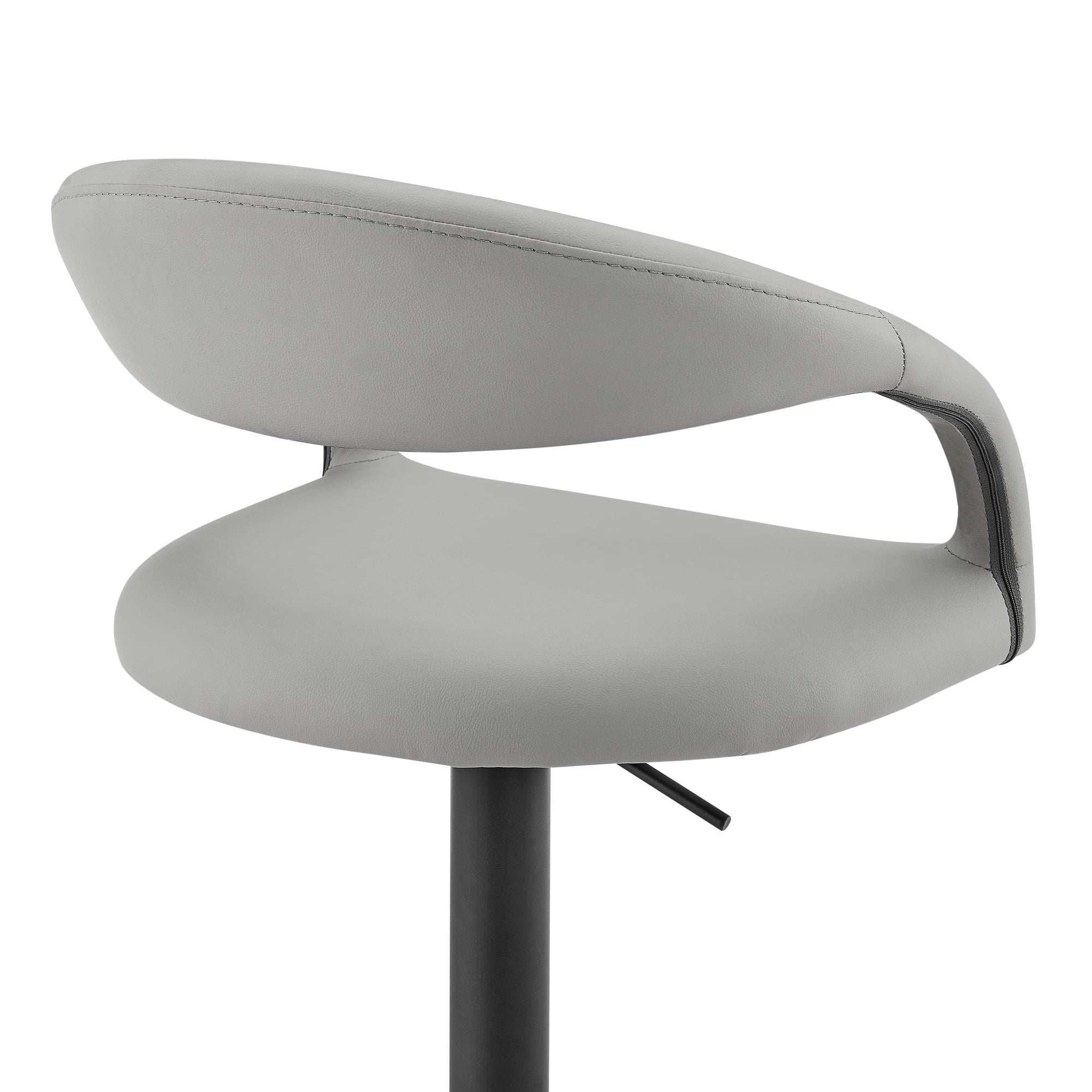 Marlow Modern Contemporary Swivel Metal Adjustable Height Barstool With Faux Leather Seat