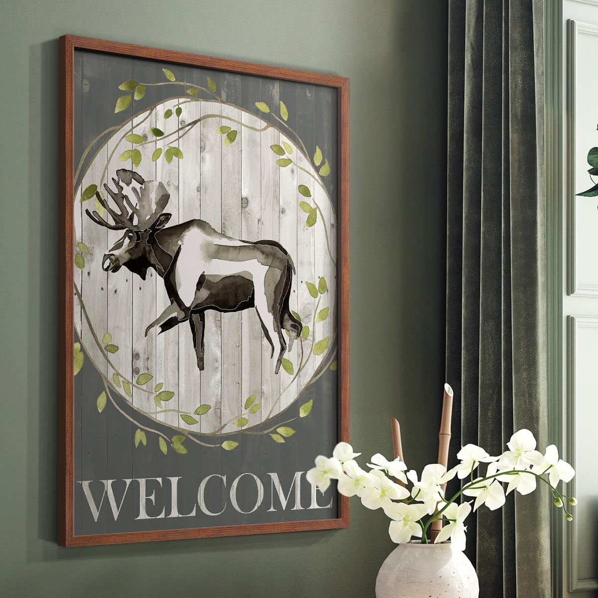 Woodland Welcome IV Framed Print - Solid Wood in Single Picture Frame Solid Wood 2 Framed Print