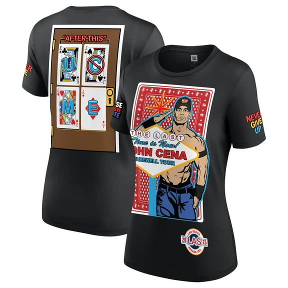 Women's Black John Cena Farewell Tour 2025 Las Vegas T-Shirt