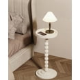 thumbnail image 2 of Table d'Appoint Ronde en Bois et Table à Boisson / Design Moderne Mi-Siècle Robuste et Fonctionnel avec Base en Bois Massif pour Salon, Chambre, Bureau et Plus (Finition Bois Naturel), 2 of 9