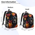 thumbnail image 3 of Lsque Colorful Floral Black Dog Pattern Canvas Daypack, Durable Backpack, High-quality Versatile Backpack,Vintage Compact Backpack-Medium, 3 of 6
