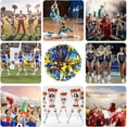 thumbnail image 2 of EONQY 12 Pcs Cheerleading Pom Poms Cheerleader Squad Spirited Fun Pompoms 10 Inch Metallic Foil Cheer Pom Poms with Handle Flowers for Sport Team Dance Party, 2 of 5