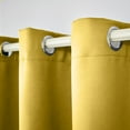 thumbnail image 2 of Lapalife Faux Silk Satin Blackout Curtains Thermal Insulated Noise Reducing Grommet Top for Bedroom Living Room, Gold, 52"x 84", 1 Panel, 2 of 9