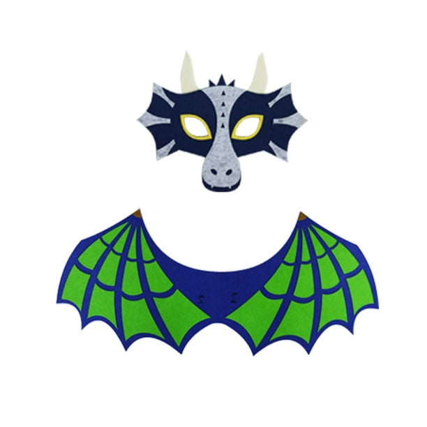 Props Simulación Dragon Dinosaurs Wings And Face Cover Set Para Halloween Christmas Minnieouse HA043945-04