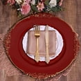 thumbnail image 5 of 13" Charger Plates -Set of 24 - Acrylic Burgundy Round Baroque Disposable Chargers Leaf Embossed Rim, Ideal for Dinner Party Wedding Bulk Events, 5 of 7