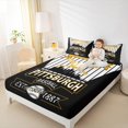 thumbnail image 4 of Manfei Baseball Gaming Full Size Sheets,Sport City Slihouette Bed Sheets,Pittsburgh Sheet Sets For Boys Teens,Ultra Soft Home Decor,4 Pieces, 4 of 7
