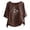 Brown, variant on WREESH Womens Fashion Linen Shirts Loose Printed T-Shirt Short Sleeves Blouse Round Neck Casual Tops Brown
