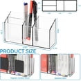 thumbnail image 6 of Compartments Clear Acrylic Whiteboard Marker Holder, Adhesive No Drill Wall Mount Dry Erase Marker Eraser Storage Caddy, Wall Hanging Pen Organizer for Classroom Teacher Office Supplies,A, 6 of 9