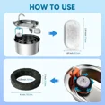 thumbnail image 7 of FWMB 24-Pack Cat Water Fountain Replacement Filters - Compatible with 74oz/2.2L Automatic Stainless Steel Pet Fountain, Premium Coconut Shell Activated Carbon 3-Layer Rapid Filtration, 7 of 7