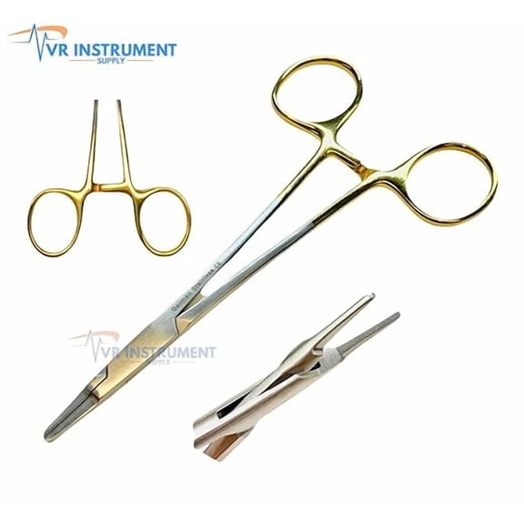 VR Instrument Supply T/C German Ryder Grip Tool with Fine Serrated Tips – 5 Inch Precision Instrument