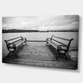 thumbnail image 2 of Benches on Bridge by Water Side - Bridge Canvas Art Print, 2 of 3