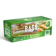 UNNI Compostable Sandwich Bags, Resealable Compostable Food Storage Bags, 50 Count, 6.5 x 6.7 inches, Earth Friendly Highest ASTM D6400, US BPI, CMA & Europe OK Compost Certified, San Francisco