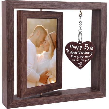 5 Year Anniversary Picture Frame Gifts for Men Women, 5th Anniversary Wedding Gifts for Couples Wife Hus, Wedding