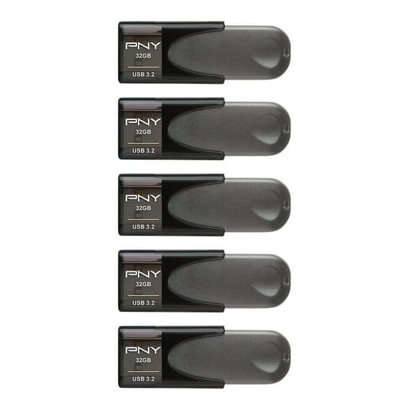 PNY 32GB Elite Turbo Attaché 4 USB 3.2 Flash Drive 5-Pack