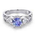 thumbnail image 3 of Gem Stone King 925 Sterling Silver Blue Tanzanite Engagement Ring for Women (2.16 Cttw, Gemstone Birthstone, Available in Size 5, 6, 7, 8, 9), 3 of 6