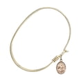 thumbnail image 2 of 7 1/4 inch Oval Eye Hook Bangle Bracelet w/ St. Anthony of Egypt in Gold-Filled, 2 of 3