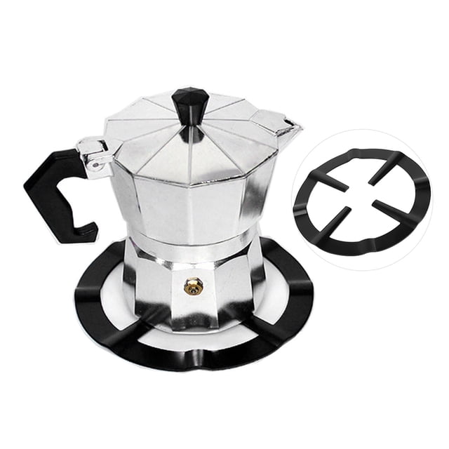 Gas Stove Burner For Moka Pot Coffee Pot Shelf Black Stainless Iron Stainless Iron Black Moka Coffee Pot Shelf Round Stove Burner Support Rack Kitchen Tools