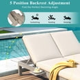 thumbnail image 4 of Bellemave Patio Double Chaise Lounge, Wood Double Chaise Lounge with 5-Position Adjustable Backrest, Outdoor Daybed with Removable Cushions for Patio,Poolside,Garden (Gray), 4 of 8