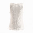 thumbnail image 7 of mgoYE Womens Tank Tops Casual Fashion V Neck Strappy Sequin Sparkle Shimmer Camisole Sleeveless Tanks Tops(Beige,XL), 7 of 7