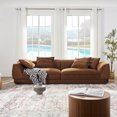 thumbnail image 3 of Nordic Modern Sofa with Waterproof French Velvet Fabric & Solid Wood Frame, High-Density Cushions, Detachable Covers & 4 Throw Pillows for Easy-Clean Living Room Comfort, 3 of 9