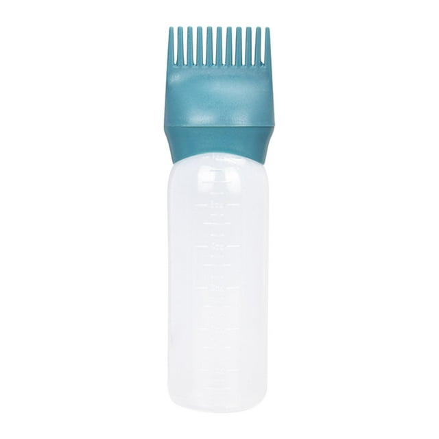 Milaget 120ml Comb Bottle Hair Coloring Dyeing Dispensing Container with Graduated Scale Green