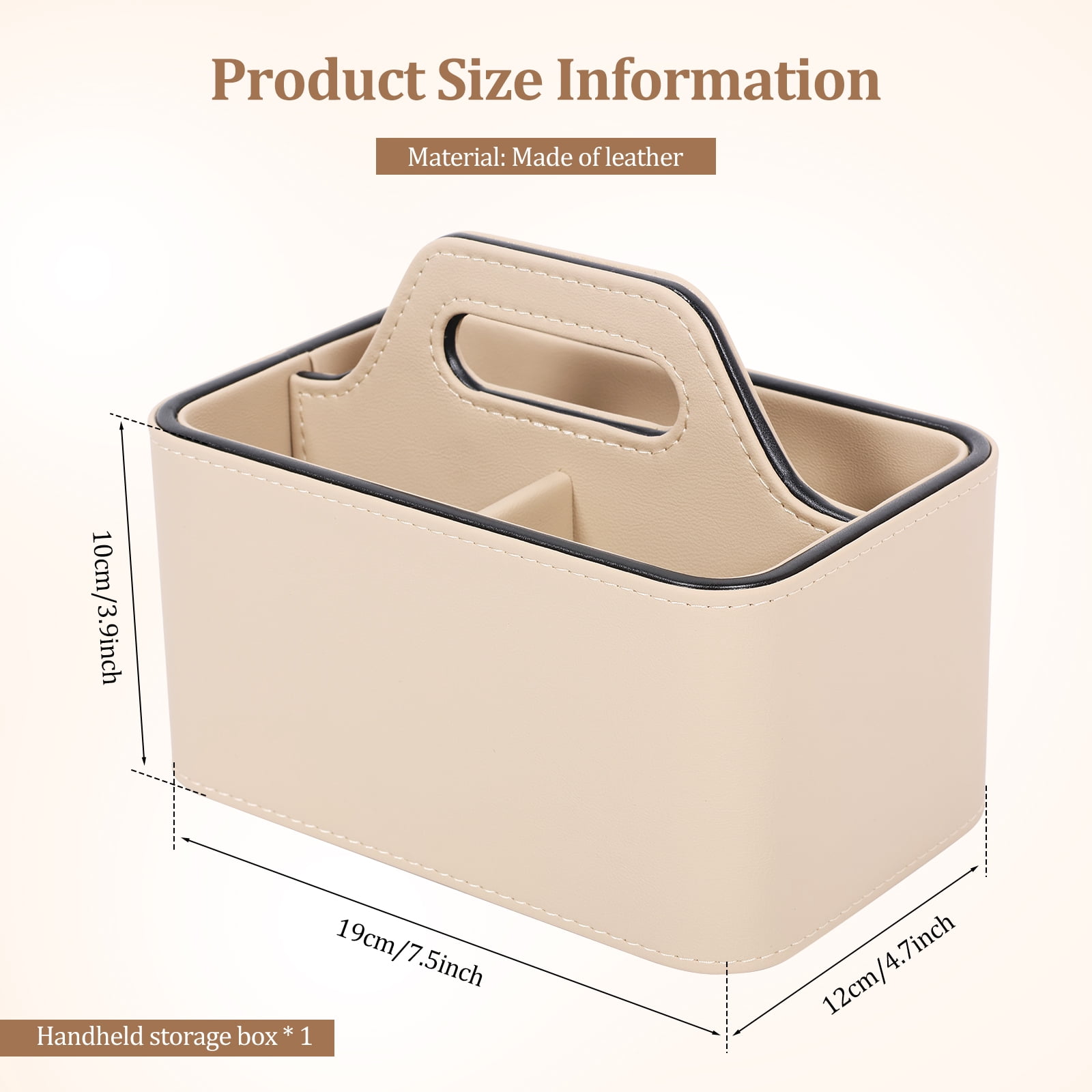 PU Leather Desk Organizer Luxury Remote Control Holder for Home, Office Desk Accessories Table Caddy Bedside Nightstand Organizer