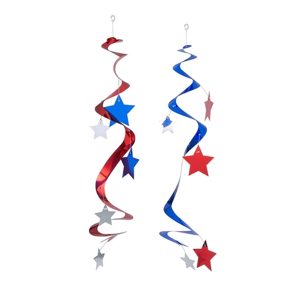 Patriotic Foil Hanging Decorations, Party Decor, Fourth of July, 12 Pieces