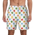 thumbnail image 3 of Uemuo Undersea Animals Pattern Mens Swim Trunks Quick Dry Board Shorts with Mesh Lining, Stretch Beach Shorts Quick Dry No-Chafing Board Shorts-Large, 3 of 9