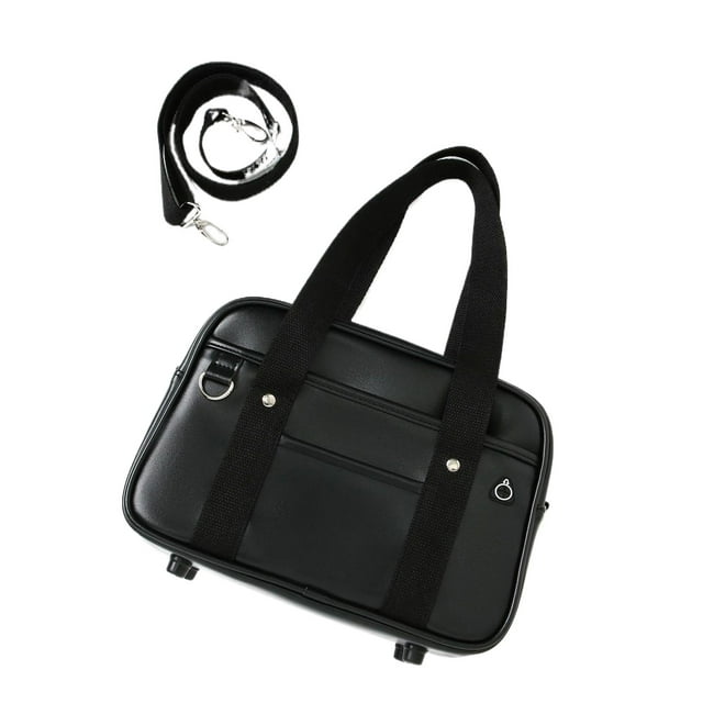 kurtrusly PU Shoulder Bag Waterproof For Student Laptop With Large Capacity Backpack Lightweight Travel Work black small size