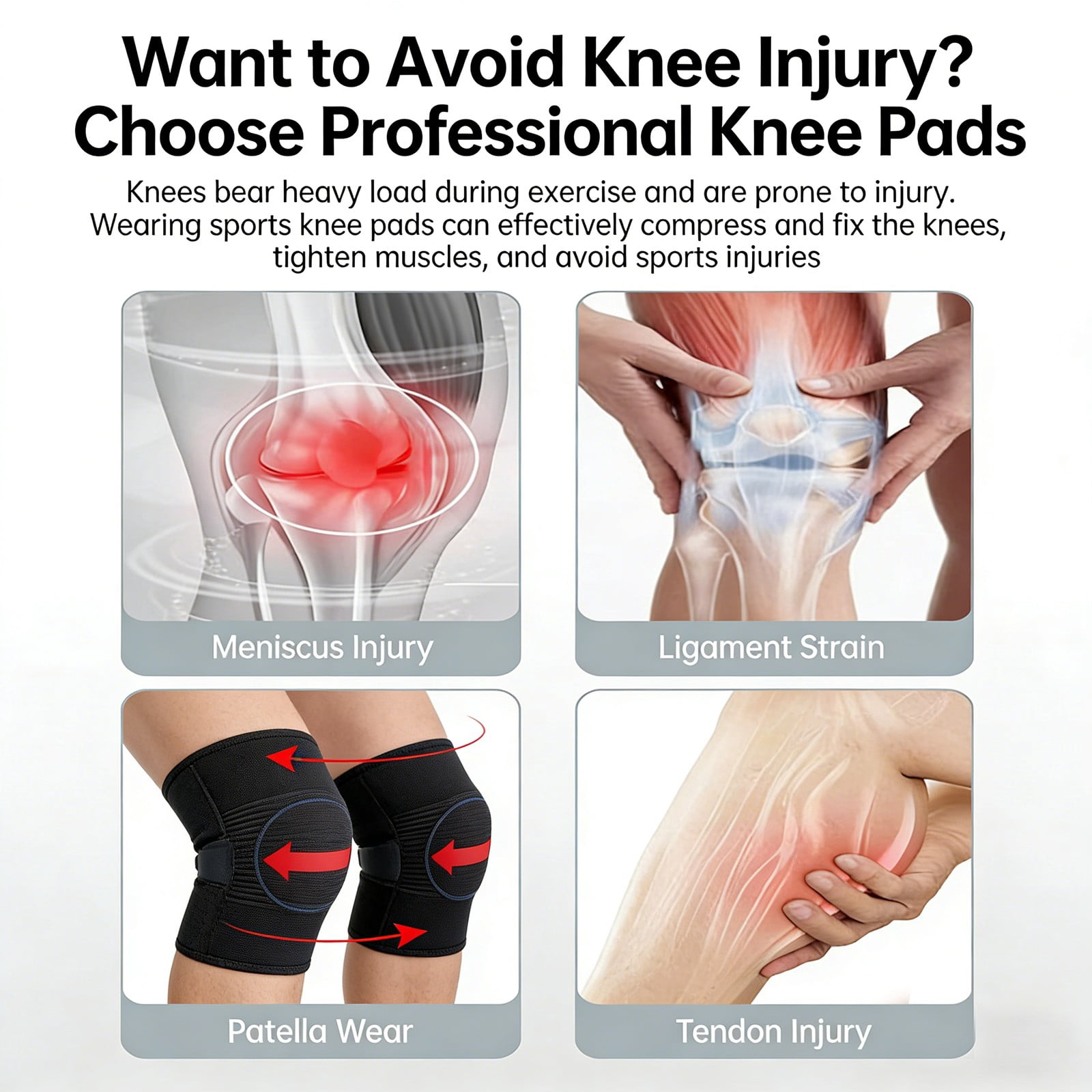 Knee Brace for Men and Women | Patella Knee Straps Compression Knee Sleeve for Running Basketball Football | Right Leg Knee Support for Knee Pain and Sports Activity