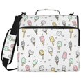 thumbnail image 2 of Zipper Binder with Shoulder Strap 2 inch 3 Ring Waterproof File Folder Organizer Bag 500 Sheet Pastel Ice Cream Pattern, 2 of 8