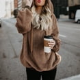 thumbnail image 4 of Women Solid Color Coat Button Down Overcoat Long Sleeve Cardigan Warm Winter Overcoat Windproof Outer Coat Fluffy Jacket, 4 of 7