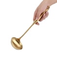 thumbnail image 1 of Stainless Steel Ladle Spoon, Big Soup Ladle Turner Set, Seamless AntiScald Kitchen Tool for Cooking. Suitable for Home Cooking, Stainless Steel Material, Rose Gold, 2 Pieces, 1 of 7