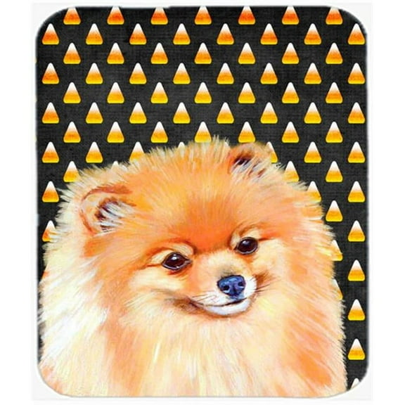 Pomeranian Candy Corn Halloween Portrait Mouse Pad, Hot Pad or Trivet