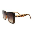 thumbnail image 3 of Womens 90s Designer Rectangle Butterfly Inset Lens Diva Sunglasses Tortoise Brown, 3 of 4