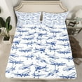 thumbnail image 2 of Manfei Vintage Plane Twin Sheet Sets 3pcs for Boys, Blue Sketch Airplane Twin Fitted Sheet, Retro Aircraft Flat Sheet, Microfiber Bedroom Decor, 2 of 6