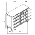 thumbnail image 5 of Meon Wide Dresser w 8 Drawers, Carved Bun Feet, Dark Oak Brown Wood, 5 of 5