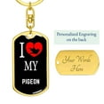 thumbnail image 3 of Pigeon Bird Lover Keyring Keychain Stainless Steel or 18k Gold, 3 of 8