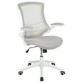 thumbnail image 3 of BizChair Mid-Back Light Gray Mesh Swivel Ergonomic Task Office Chair with White Frame and Flip-Up Arms, 3 of 16