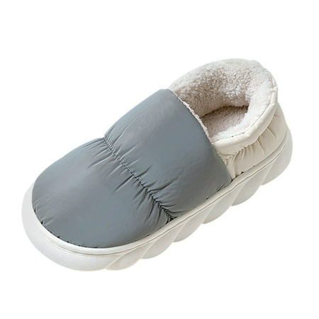 

GEZHEN Women s Autumn and Winter Indoor Fashionable Comfortable Warm Thick Soled Non Slip Color Blocked Cotton Slippers Fashion Bottom Matching