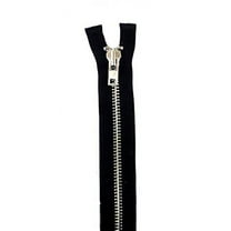 YKK Heavy Duty Silver Metal Open End Zips 70cm Black - Each