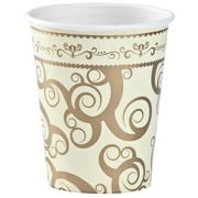 Hanna K. Signature Collection 24 Count Medley Paper Hot/Cold Cup, 9-Ounce, Gold