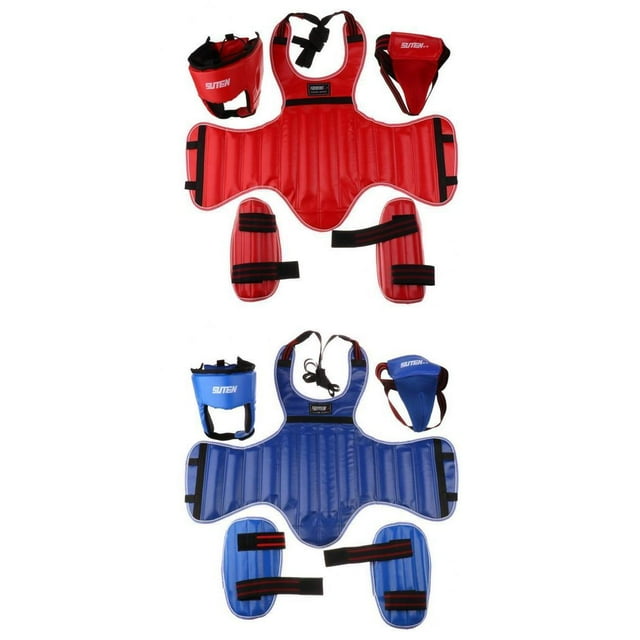 2 juegos de casco de MMA para adultos, de pecho Sanda, de ingle, boxeo, kickboxing, sparring, karate, equipo de protección de