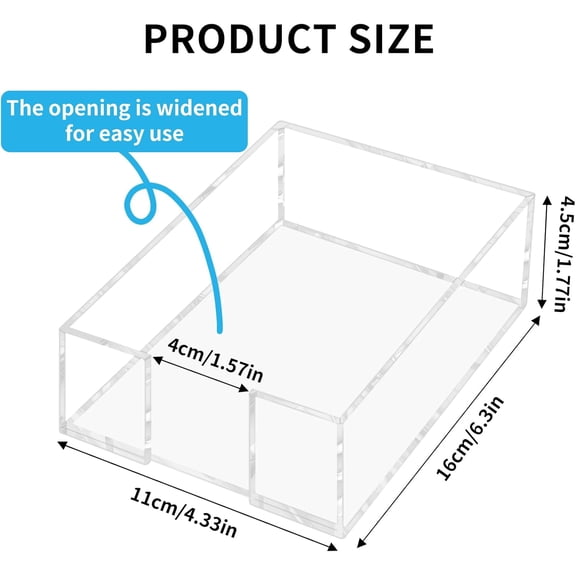 OPVM-Acrylic Sticky Note Holder - 4 x 6 Inch Post It Note Holder, Crystal Clear Sticky Note Dispenser for Dorm Room Home and Office Acrylic Desk Organizer