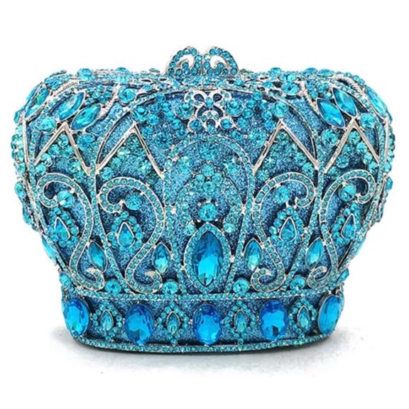 MASWLM Women Luxury Crown Rhinestone Evening Bag Elegant Crystal Evening Bag for Wedding Party Prom