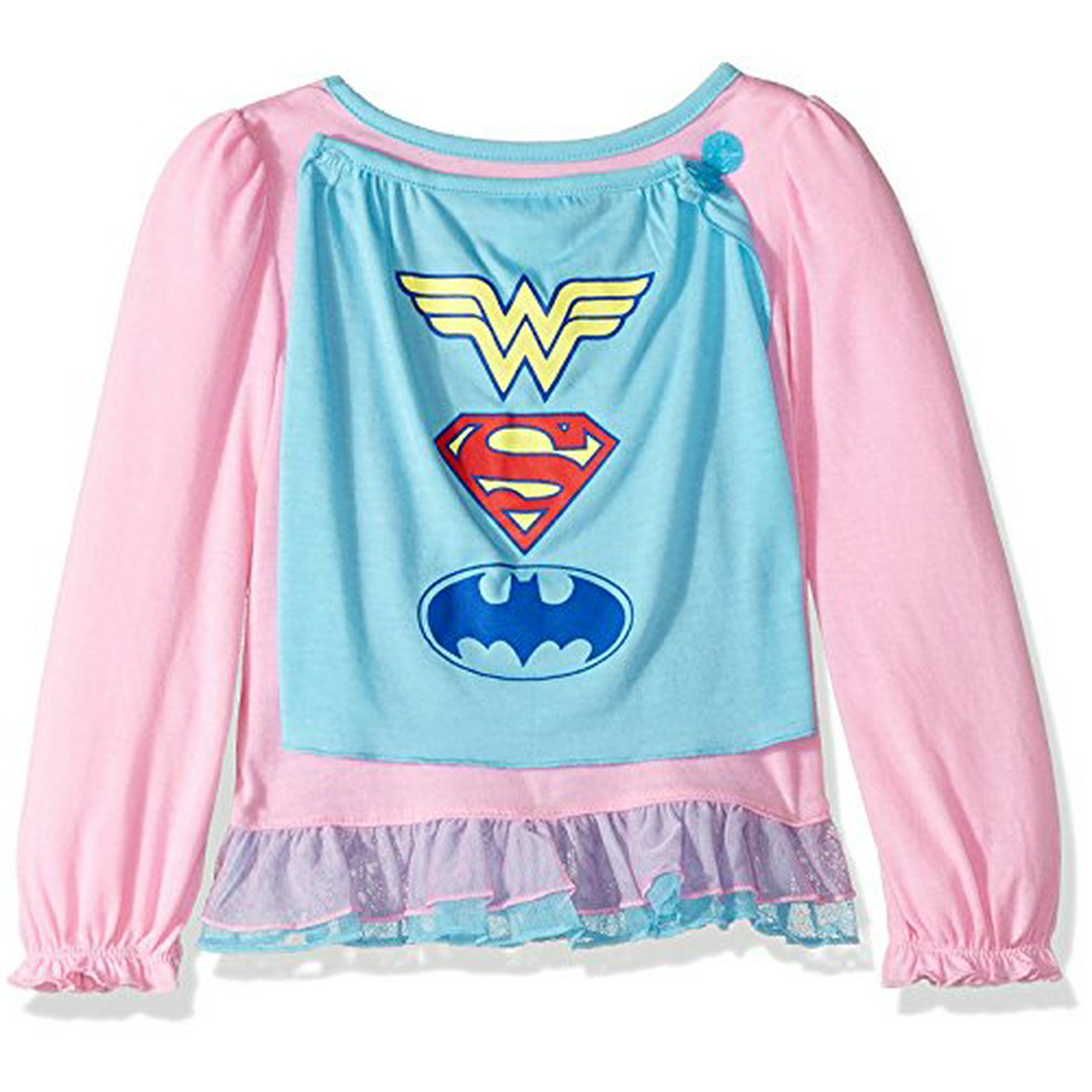 Komar Kids Justice League Pop Figure Superhero Girls Pajamas with Cape 2T Pink Walmart