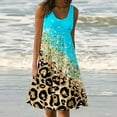 thumbnail image 1 of Mefallenssiah Femmes Mode Vacances d'Été Sans Manches Imprimé Col Rond Partie Robe de Plage, 1 of 5